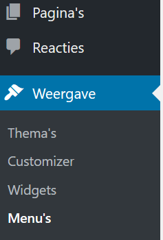 Wordpress menu maken
